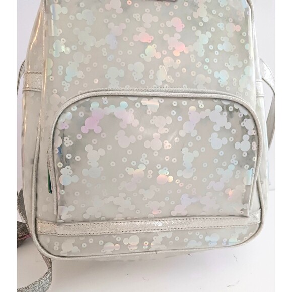 Disney Parks Loungefly Magic Mirror Metallic Mini Backpack Clear Holographic main image 6